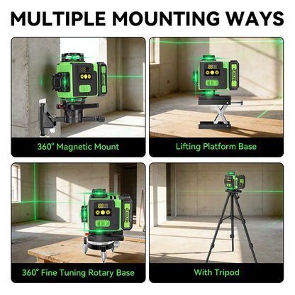 HGLINE 16 Lines Laser Level APP Remote Control Horizontal Vertical Levels Machine Power Display Laser Leveling With 100cm Tripod