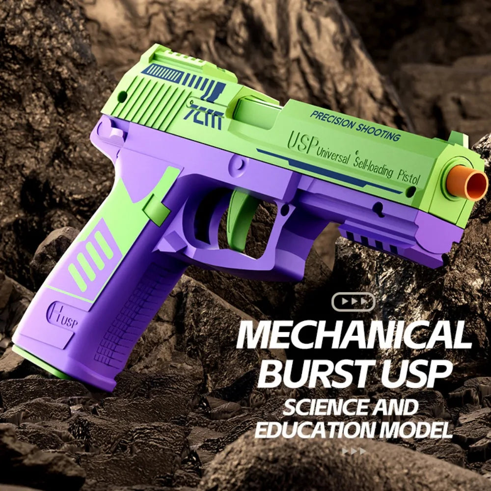 M1911 Toy Gun with Soft Bullets Safe Empty Hanging Launcher Fun Shooting Games Stress Relief Toy for Children Birthday Gift