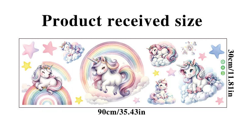 Unicorn Vinyl Child Wall Sticker For Baby Room Decoration Bedroom Accessories Furniture Sticker Adhesive Wallpaper Wall Decor