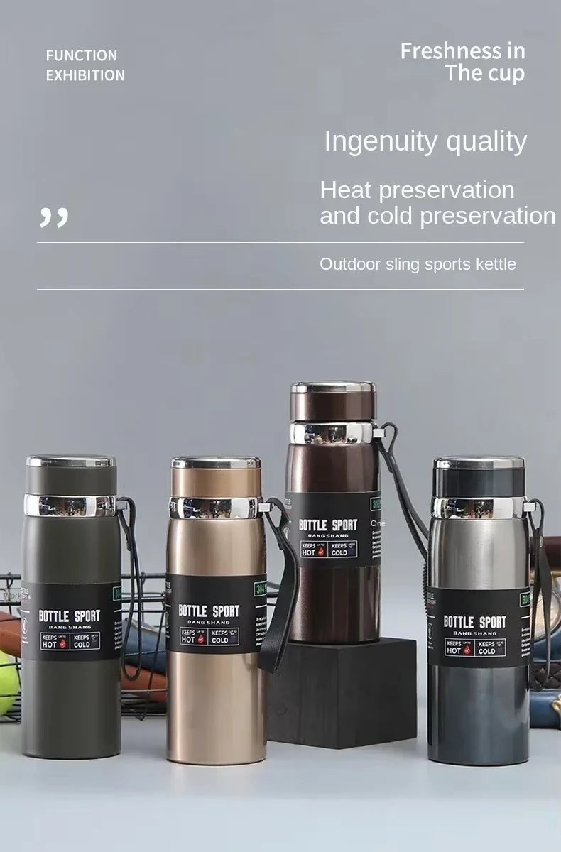 1L Stainless Steel Vacuum Flask Dual Use Hot Cold Drink Bottle Portable Thermal Container Perfect for Holding Water Tea Coffee