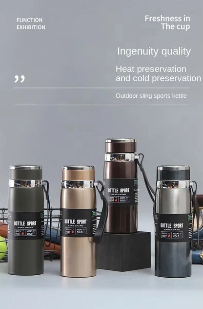 1L Stainless Steel Vacuum Flask Dual Use Hot Cold Drink Bottle Portable Thermal Container Perfect for Holding Water Tea Coffee