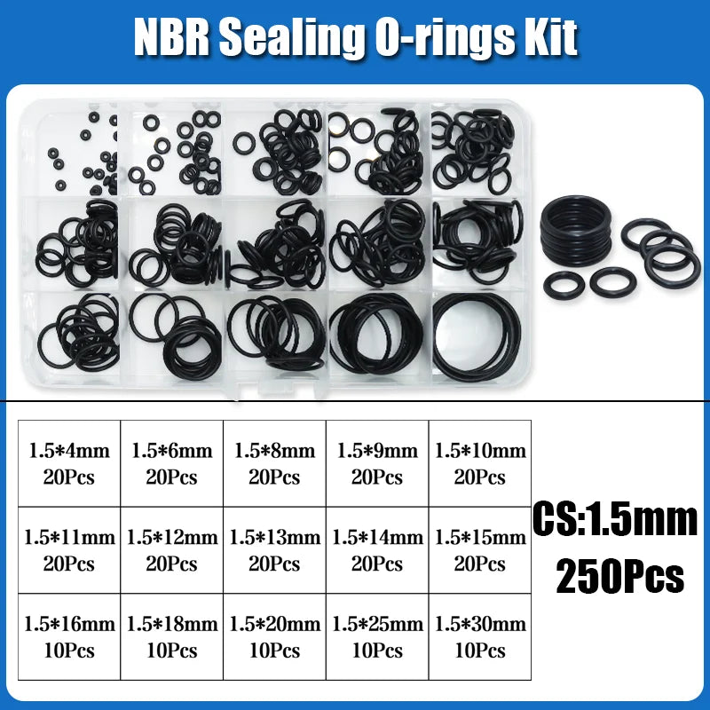 O Ring NBR Seal Washer Plumbing Gasket Thickness 1/1.5/2.0/2.4/3.1/4.0 Nitrile Butadiene Rubber Spacer Oil Resistance Oring Kit