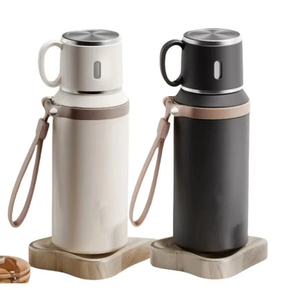Portable Handheld Thermos Cup 600ml 24H Insulation Stainless Steel Bottle for Outdoor Sports