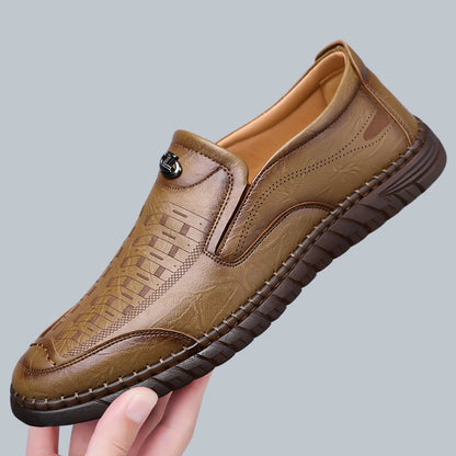 Men's Non-slip Slip-On Loafers, Comfortable Soft Sole Business Casual Shoes, Breathable for Outdoor & Driving-XH502