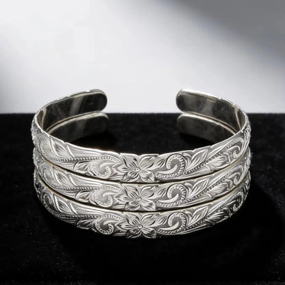 1pc Hawaiian Hamilton Heirloom Tribal Bangle Cuff Bracelet 14k Gold Plated Copper Jewelry