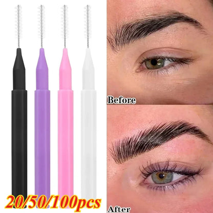 20/50PS Portable Mini Eyebrow Brushes Disposable Eyelash Brow Lifting Brush Applicators Lash Extension Comb Beauty Makeup Tools