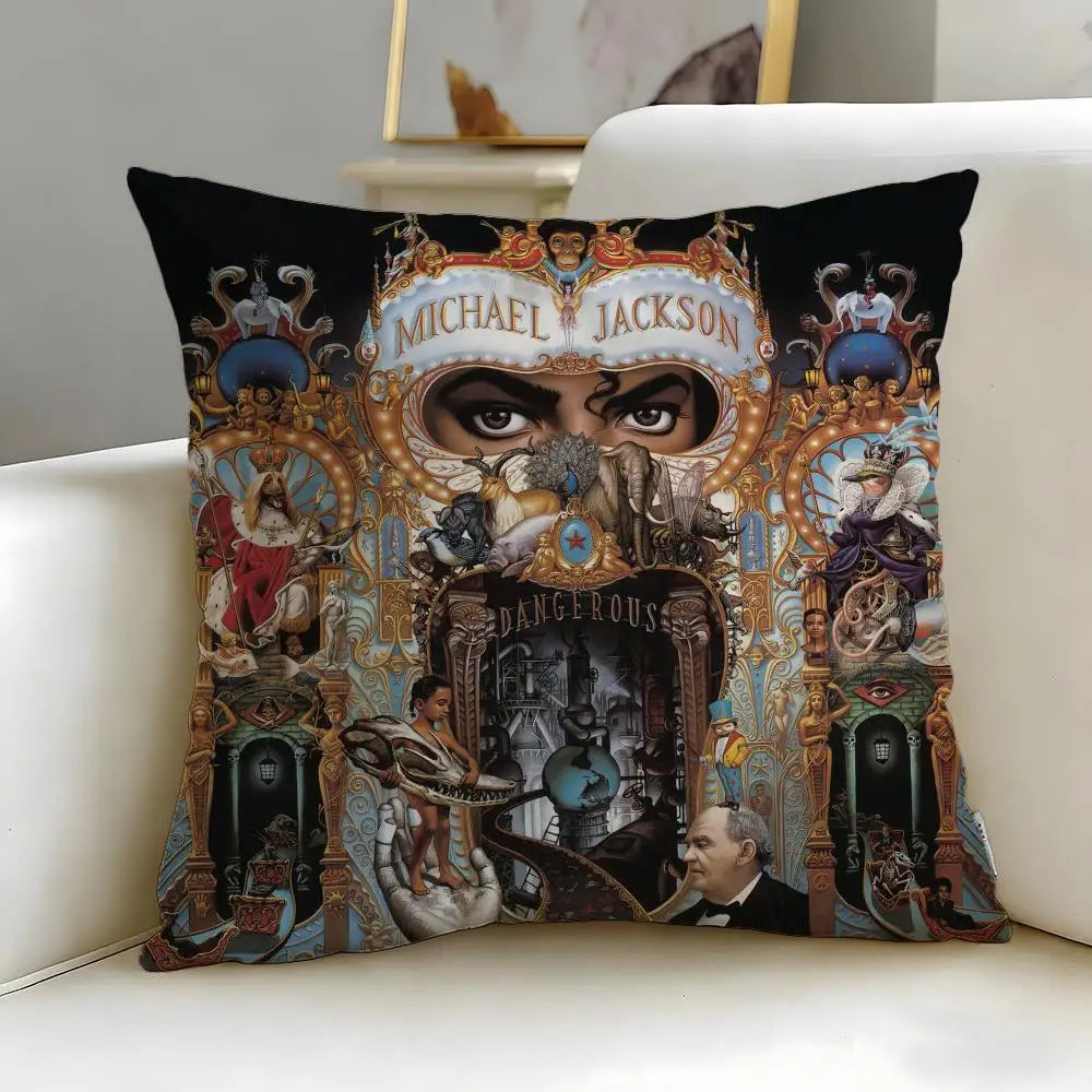 classic singer Michael Jackson Cushion Cover Soft & Easy-Wash Pillow Case – Versatile for Couch, Bed, Travel and Office