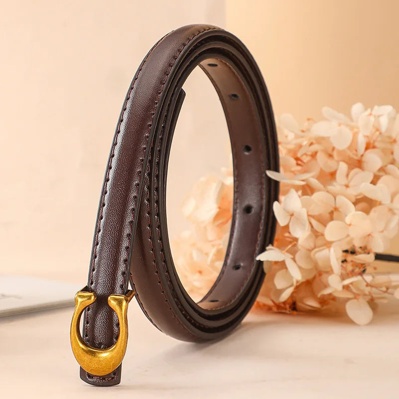 C-shaped Smooth Buckle Simple Women's Soft Durable Belt Fashion Women's Clothing Accessories Paired With Business Casual Belt