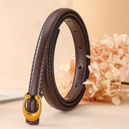 C-shaped Smooth Buckle Simple Women's Soft Durable Belt Fashion Women's Clothing Accessories Paired With Business Casual Belt