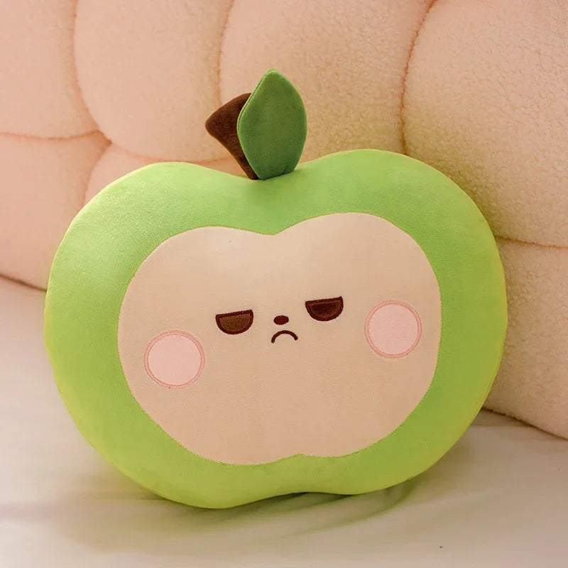 Squishy Red or Green Apple Plush Toy Pillow Stuffed Soft Fruit Apple Doll Cute Huggable Pillow Kids Christmas Birthday Gift