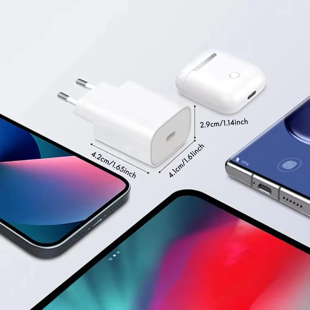 25W PD Fast Charger for Charging USB C Quick Power Adapter Cube iPhone 17 16 15 14 13 Samsung Xiaomi Huawei