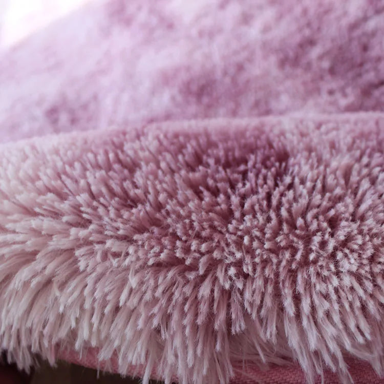Pink Bedroom Carpet For Children's Room Cute Girls Floor Soft Mat Living Room Decoration White Fluffy Large Kids Bedside Rugs