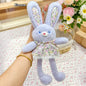 30cm Cute Pull-out Rabbit Plush Toy Keychain Creative Plush Ear Pulling Bunny Pendant Bag Charm Kids Stress Relief Gift