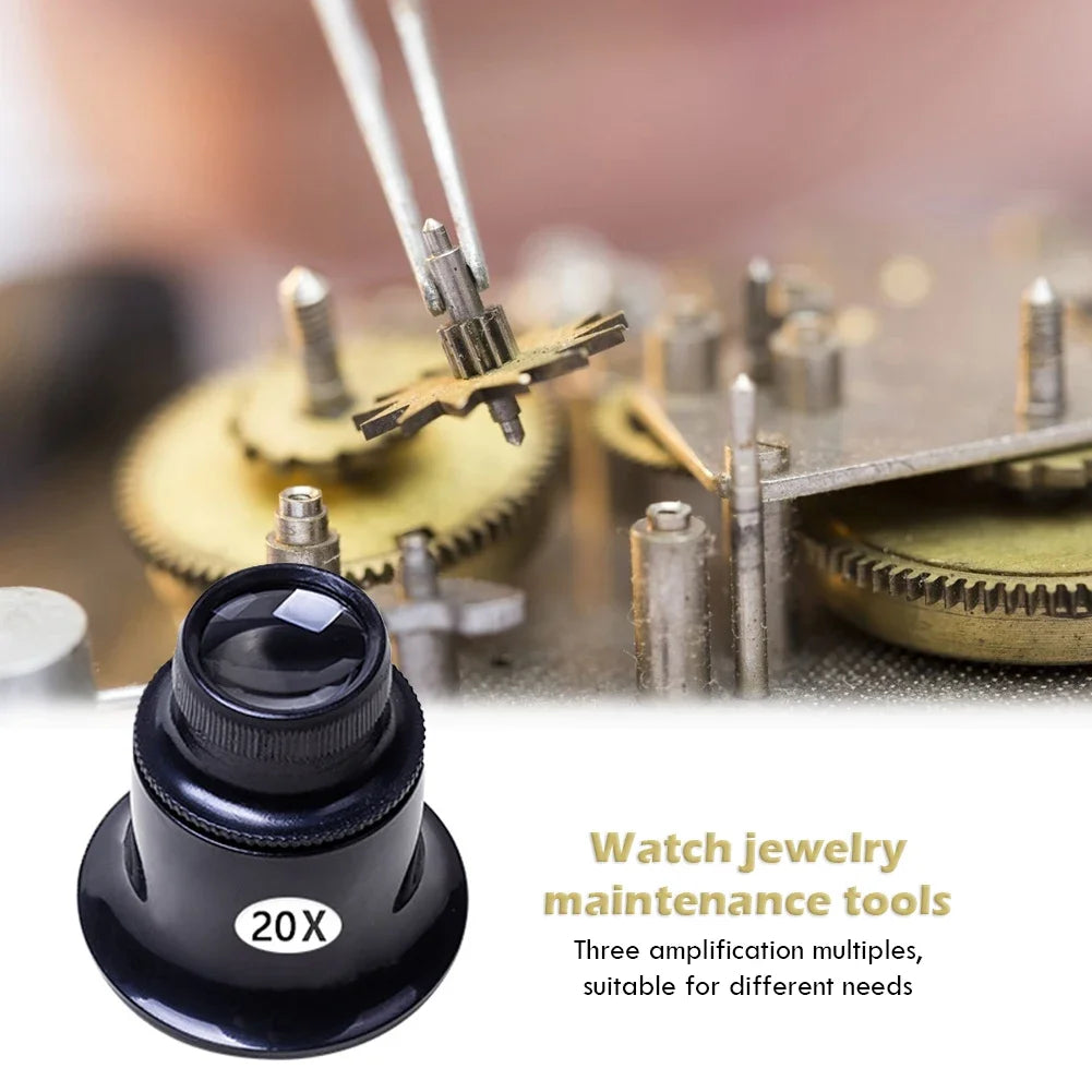 Watch repair tools, watch repair magnifiers 5 to 20 times, clock magnifiers, jewelry magnifiers, watch repair magnifier set 4pcs