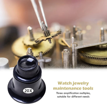Watch repair tools, watch repair magnifiers 5 to 20 times, clock magnifiers, jewelry magnifiers, watch repair magnifier set 4pcs
