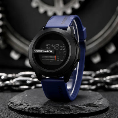 YIKAZE Men Sport LED Watches Top Brand Men Digital Clock Multi-Functional Rubber Man Fitnes Athlete Timekeeping Electronic Watch
