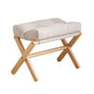 Portable Wooden Footstool with Plush Cotton Padding for Entryway and Lounge Use