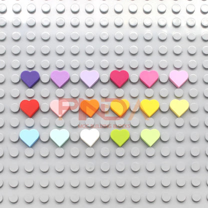 100pcs MOC 39739 Tile Round 1x1 Heart Building Blocks Sets Love Peach Compatible with Educational Creative Kids Children Toys