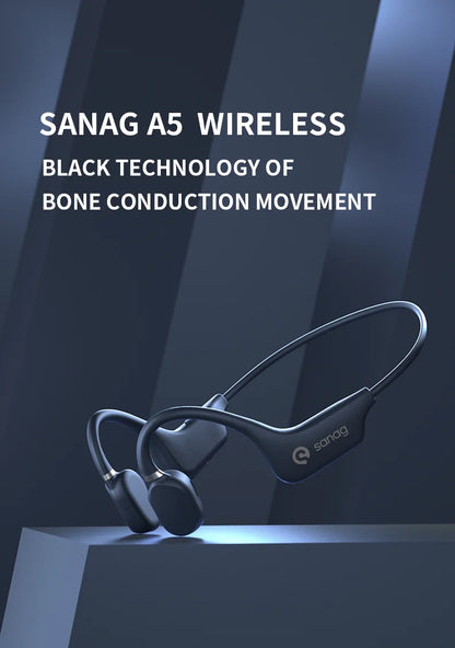 Słuchawki Sanag A5X True Bone Conduction Wireless Sport z otwartą konstrukcją, Bluetooth, dźwiękiem 3D stereo, wybór z wyprzedaży błyskawicznej