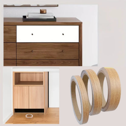 1pc 10mX1/1.5/2cm Wood Grain PVC Edge Banding Tape, Self-Adhesive Peel and Stick Furniture Edge Trim for Cabinets, Tables