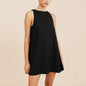 Classic Solid Color Cotton-Linen Women's Dress New Arrival Simple Sleeveless Tank Dress Casual Round-Neck Summer Dresses