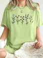 All Kinds Of Beautiful Flowers Printed T-Shirt Women Cotton Loose T Shirts All-Match Summer Clothing Comfortable Y2K Streetwear