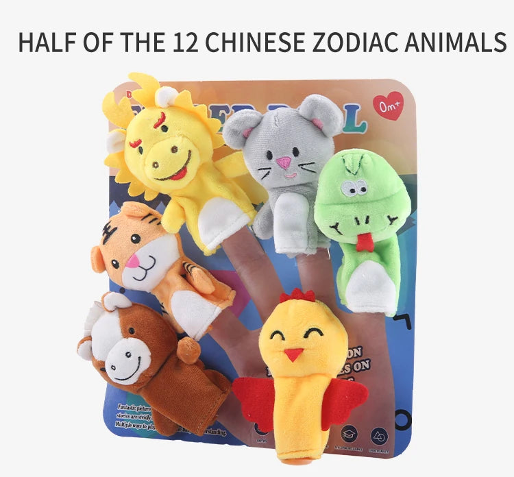 Children Animal Education Dolls Baby Finger Plush Doll kids Hand finger puppets Toy Teaching Aids Boys Girls tell story material