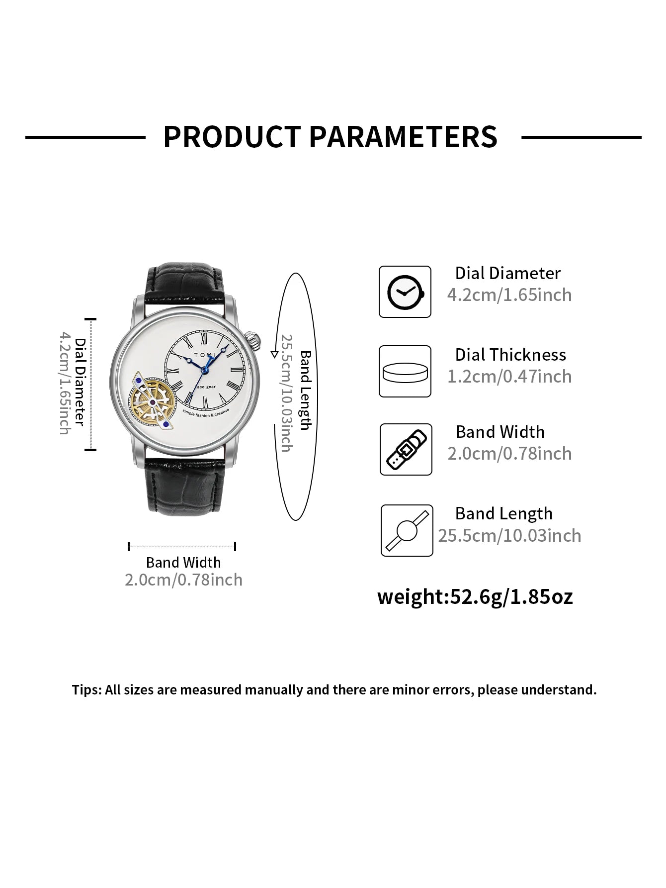TOMI Set Gift Box Luxury and Fashionable Men's Quartz Watch Leisure Calendar Double Strap Quartz Watch Festival Gift