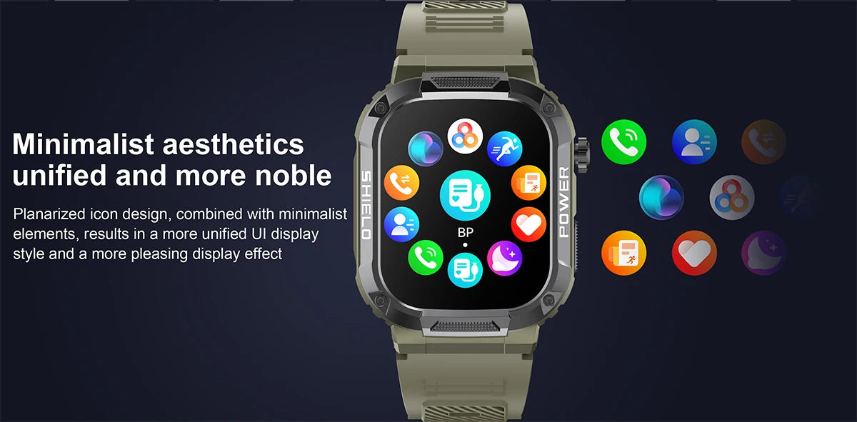 2026 AI Głos Mężczyźni Smartwatch Wojskowy Monitor Zdrowia Bezprzewodowe Połączenia Fitness Wodoodporny Sportowy Smartwatch dla Telefonów z iOS i Androidem