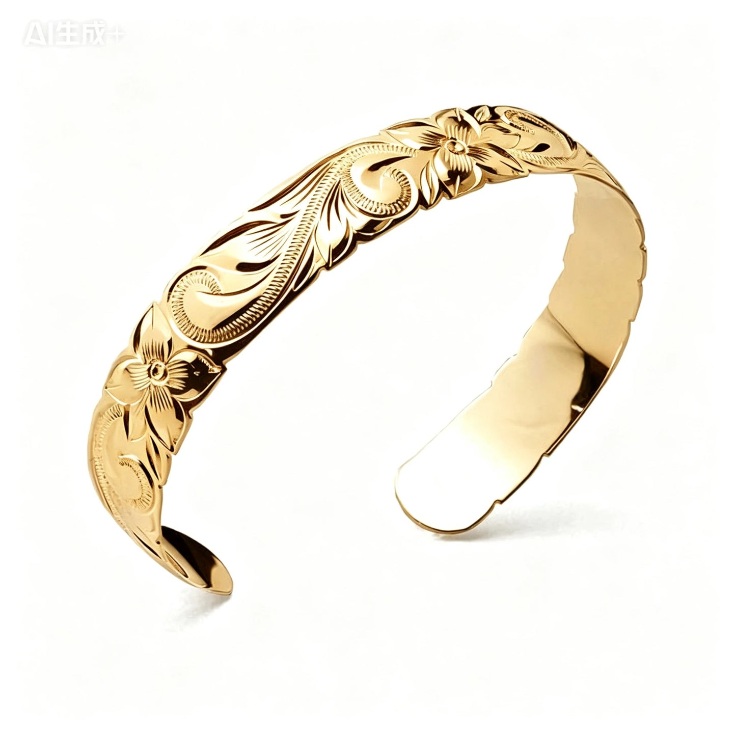 1pc Hawaiian Hamilton Heirloom Tribal Bangle Cuff Bracelet 14k Gold Plated Copper Jewelry