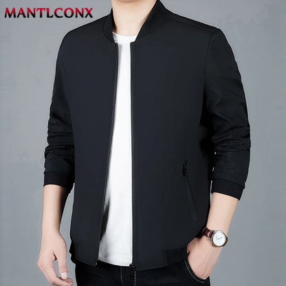 Spring Autumn Men's Jacket Thin Casual Business Jacket Men Office Dress Coat Man Social Jackets for Men Outerwear Black M-XXXL