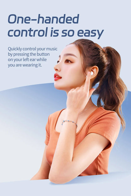 Ai Translation Wireless Earbuds with Touchscreen Charging Case, In-Ear Earphones with Microphone, Compatible with TV/Smartphone