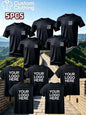 5-Piece Custom Quick-Drying T-Shirts with Logo, Photos and Text. Breathable Training Short-Sleeved Shirts