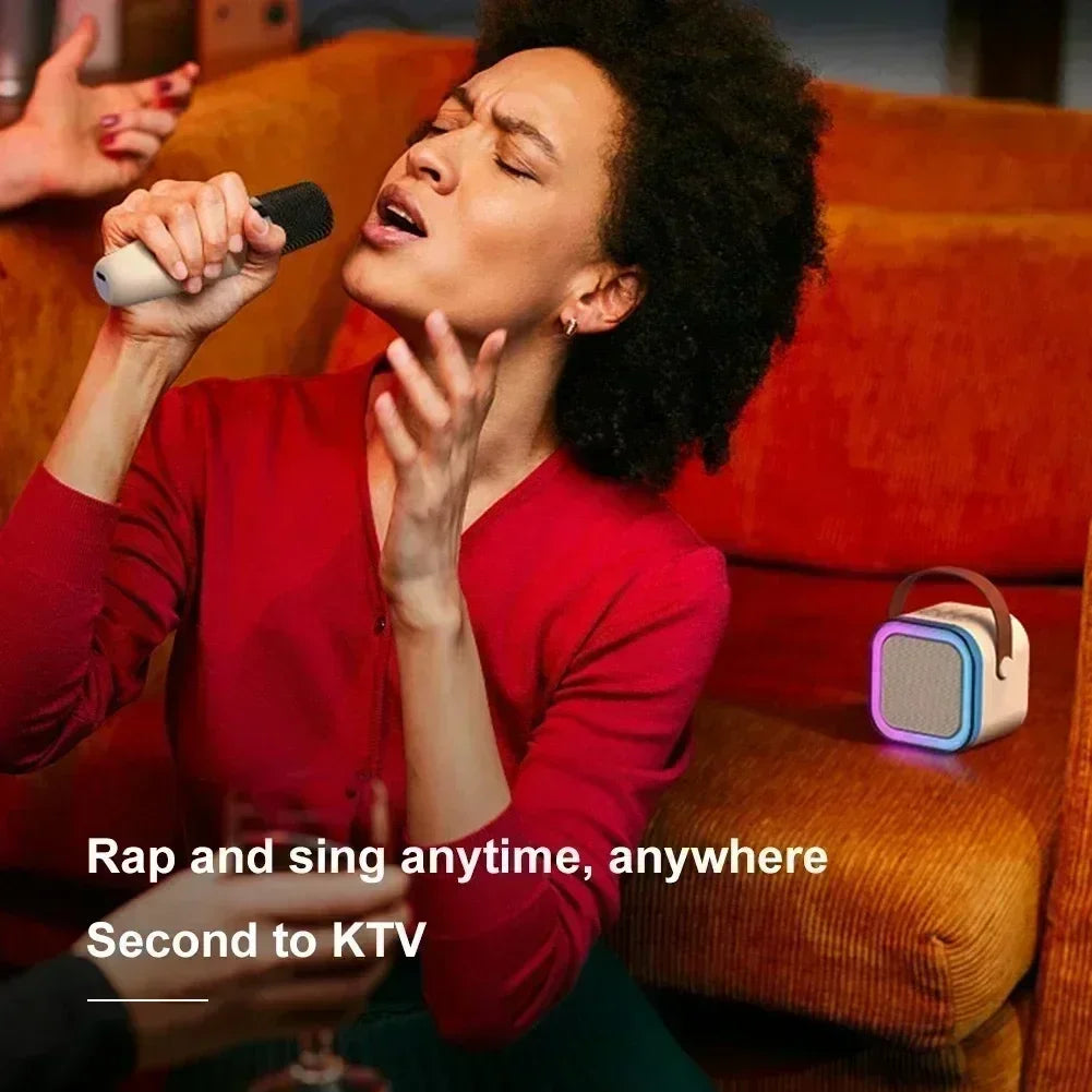 NEW Hot K12 Bluetooth Speaker Portable Home Cute Karaoke Mini Wireless Audio with Microphone K Song Family Singing Machine