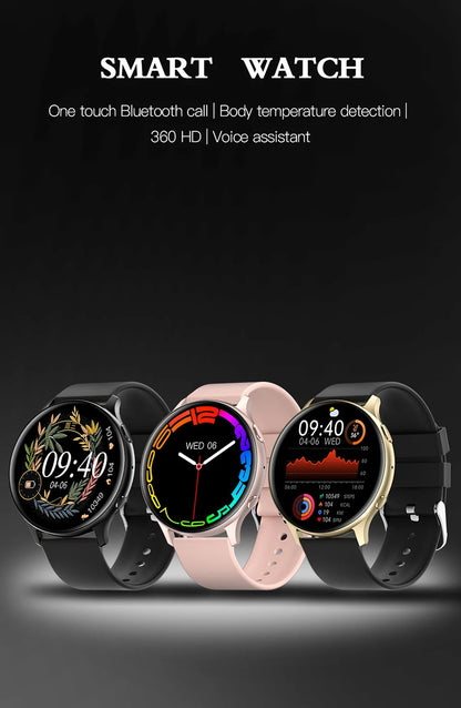 LIGE Nowy Smartwatch z Pomiarem Temperatury Ciała Damski Męski Ekran HD 360 Odbieranie Połączeń Wybieranie Połączeń Smartwatch Męskie Zegarki dla Kobiet Bransoletka