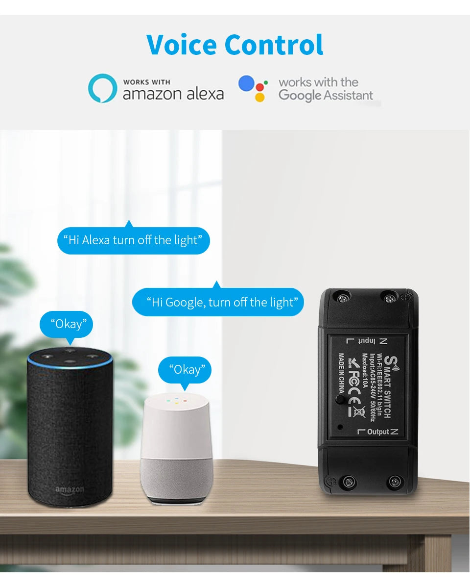 Universal Breaker Timer Smart Life APP Wireless Remote Control Works with Alexa Google Home DIY WiFi Smart Light Switch