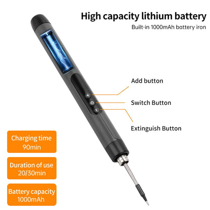 USB digital display soldering iron Type C interface mini soldering iron set 260-420 ℃ five temperature switching