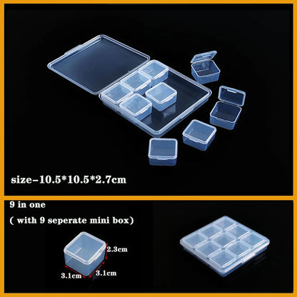 Transparent Plastic Box Screw Compartment Box Jewelry Earring Display Case Container Clear Terminal Organizer Tool Storage boxes
