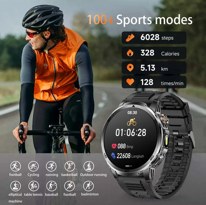 LIGE Nowy Wojskowy Zewnętrzny Inteligentny Zegarek 1,85" AMOLED Bateria 1000mAh 5ATM Wodoodporny Rozmowy Głosowe Sportowa Męska Opaska Fitness