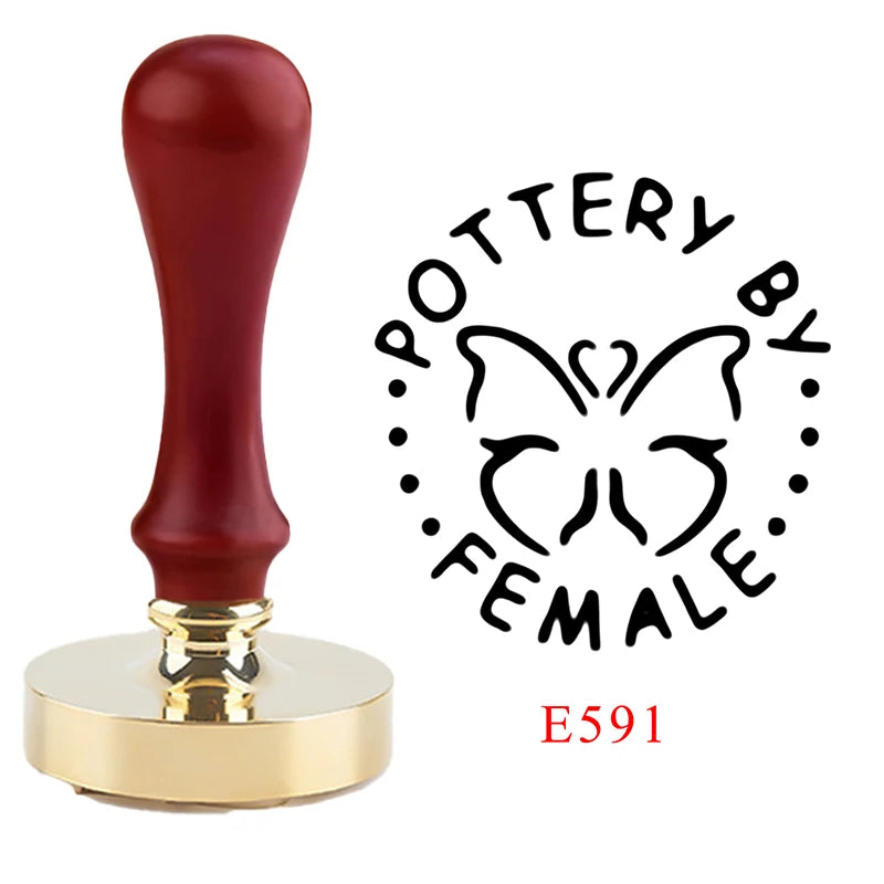 Logo Customize Clay Seal Set -22/25/30/35/40/50mm Customizable Pottery Design Craft Tool for Pottery Ceramic Custom Letter Stamp