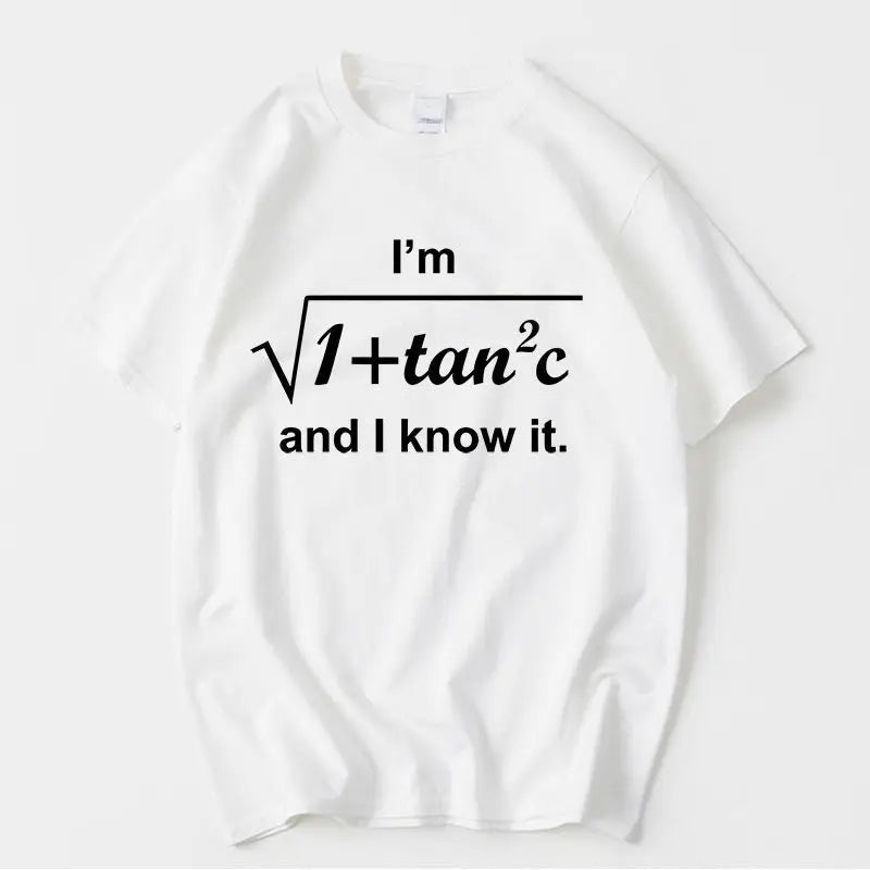 Mathematical Formula Tanc Pure Cotton Printed Fashionable Men's and Women's Short Sleeved Summer New Personalized Casual T-shirt