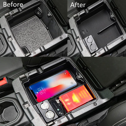 Car Central Console Armrest Storage Box Organizer Tray Stowing Tidying for Jeep Wrangler JL JT 2018-2023 Interior Accessories