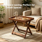 Foldable Wooden Side Table – X-Shape Coffee Table, Raised Edge – Multi-Functional Bedside for Living & Bedroom – Easy Storage