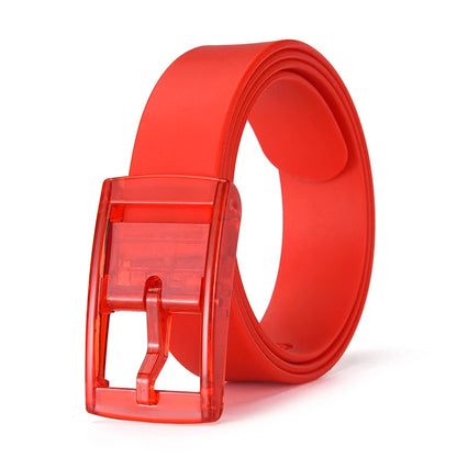 High-quality Color Candy Color Silicone Belt Fashionable And Trendy Universal Belt For Men And Women With Jeans Belt Accessories
