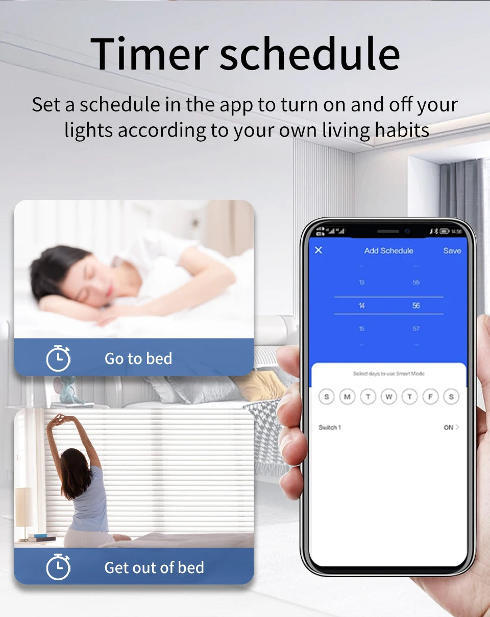 1/2/3 Channels 16A/10A/5A 100-240V Zigbee 3.0 Smart Wireless Switch Smart Home APP Voice Control Work with Alexa Google Home
