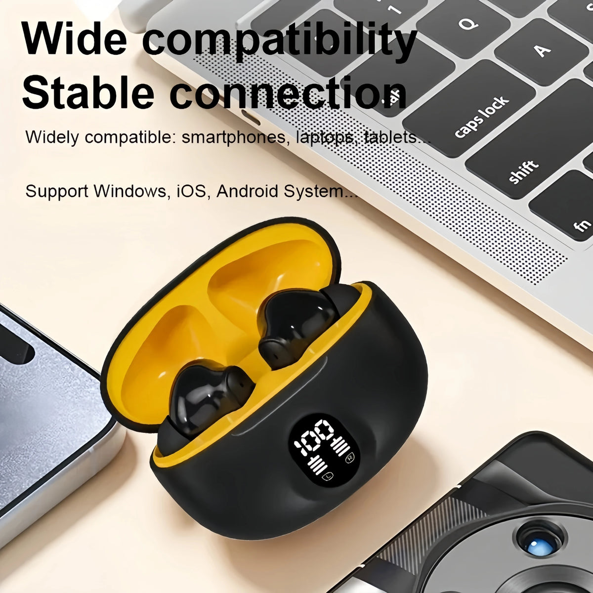 S510 TWS Wireless Headphones LED Power Earphones Digital Display Headset Stereo Sound Bluetooth-compatible 5.3 for iphone