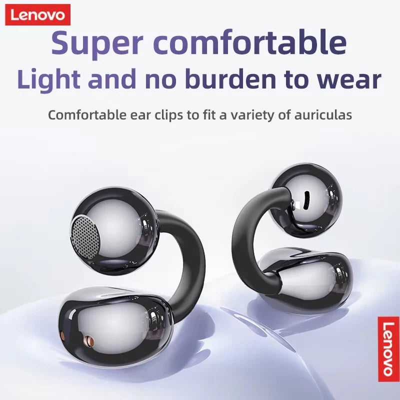 Lenovo TA410 Bluetooth 5.4 Wireless Earphones Open-Ear Bone Conduction Ear Clip Design Ultra-Light Comfortable Wearing Earphone