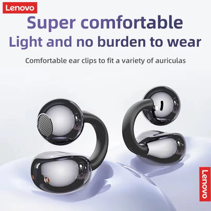 Lenovo TA410 Bluetooth 5.4 Wireless Earphones Open-Ear Bone Conduction Ear Clip Design Ultra-Light Comfortable Wearing Earphone