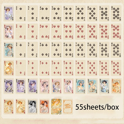 PokerMr. Paper, Retro Printed Poker Set, 54 Cards/Box Vintage Japanese Beauty Printed Poker Special Board Card Game for Friends