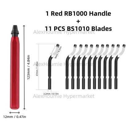 RB1000 Hand Metal Deburring Tool Red with 360 Degree Rotating Blades for 3D Printing Wood Metal Plastic Aluminum Copper Steel